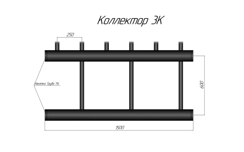 Розподільний колектор на 3 контури