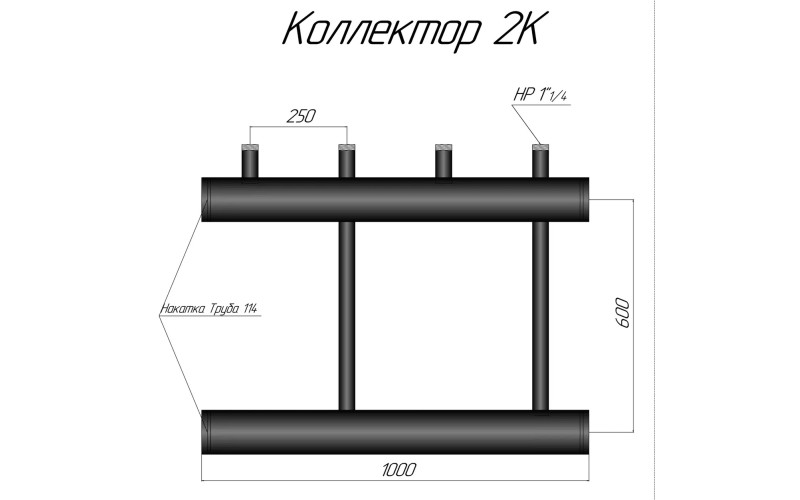 Розподільний колектор на 2 контури